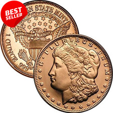1oz .999 Pure Copper Round Morgan Dollar Design Collectible Coin - US