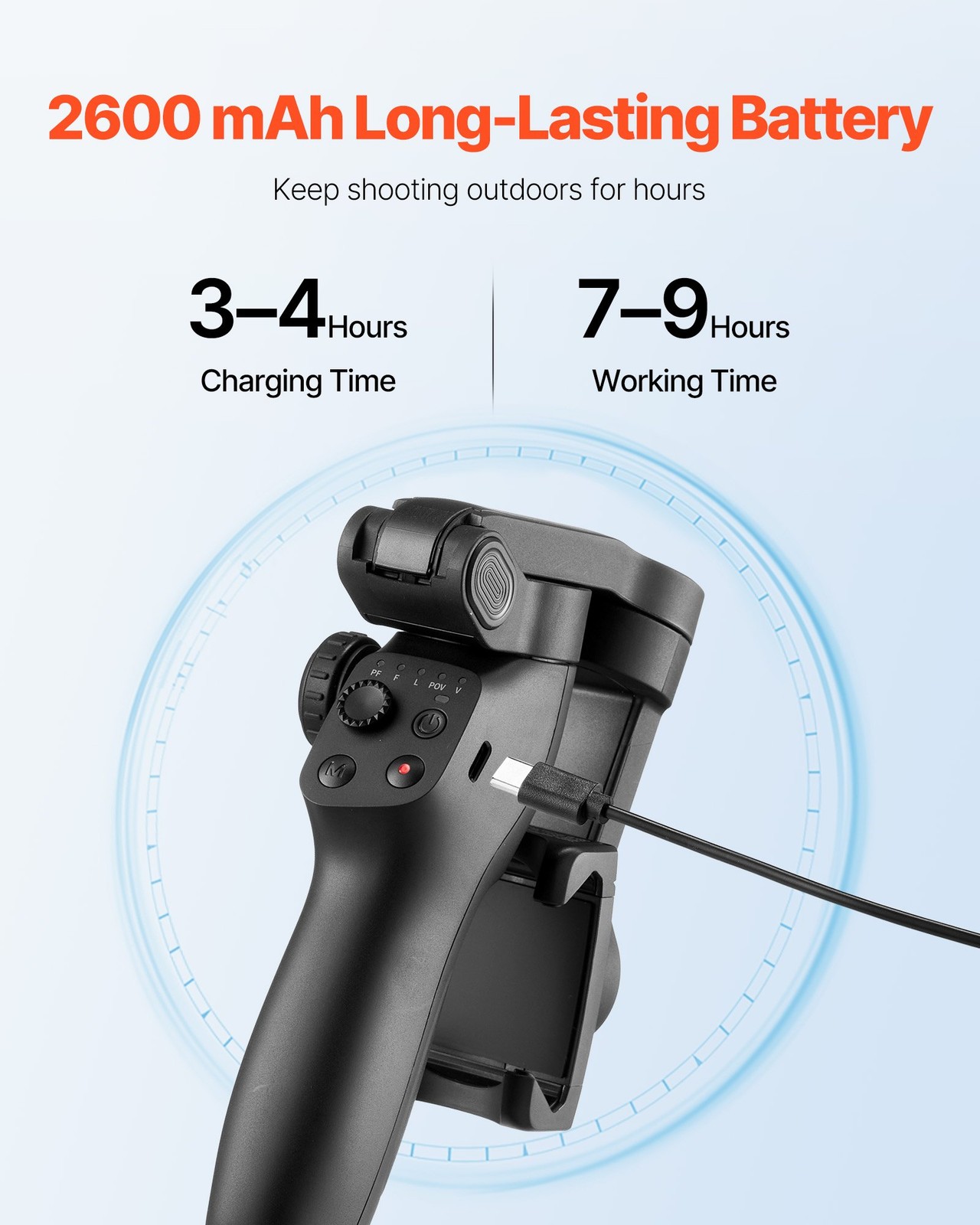 VEVOR Gimbal Stabilizer for Smartphone 3-Axis Stabilization Phone Gimbal for And