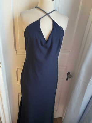 DKNY NAVY LONG FORMAL DRESS-OPEN FRONT-CROSS BEADED SHOULDER STRAPS-SIZE6-NWOT!! | eBay DKNY NAVY LONG FORMAL DRESS-OPEN FRONT-CROSS BEADED SHOULDER STRAPS-SIZE6-NWOT!! | eBay