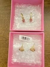NEVER WORN Lot of 2 Pairs Children  s Junior Jewels 14k Gold Over Silver Earrings