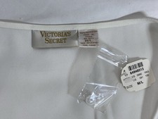 VTG Victoria s Secret Gold Label Robe Ivory Floral Embroidered Button M/L New