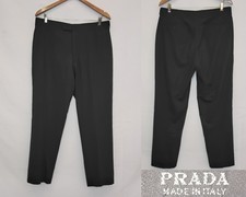 Prada Wool Slacks Men's EU 52 (US 42) Black Dress Formal Wear #Z5759