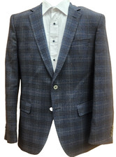Hugo Boss Tesse Men's 42S Slim Fit Blue Checkered MOP Button Blazer