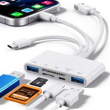 5-in-1 SD Card Reader for Phone,Memory Card Reader USB OTG Adapter