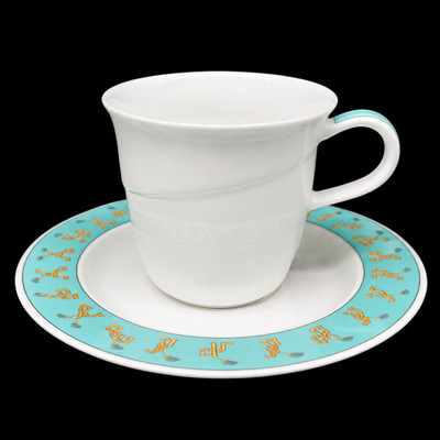 Rosenthal Avenue New York: Kaffeetasse / Tasse mit Unterteller (Frog Design)