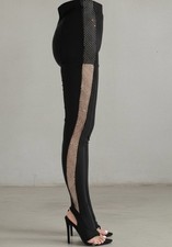 NWT Cape Robbin Raquel Rhinestone Legging Boot Sandal - Black - Size 6.5 - Viral