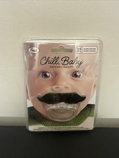Fred 0-6 Months Pacifier Chill Baby Mustache Funny Novelty BPA Free NEW SEALED