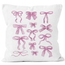 Pink Coquette Bow Throw Pillow Covers 18x18, Preppy Trendy Home Decor Pillow ...