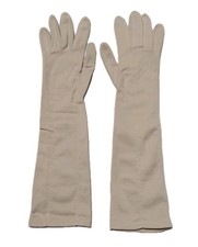 Vintage Kayser Long Opera Gloves   Nylon   USA Made   Size 7   Ivory/Cream