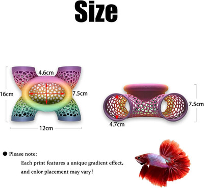 Aquarium Floating Betta Fish Log, Hide Tunnel and Hammock Toy, Small Fish Or ...