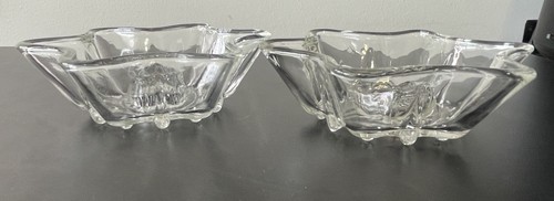 MCM Clear Glass Taper Candle Holders Six Point Star VTG 4.25ʺW × 4.25ʺD × 1.25ʺ - Picture 3 of 8