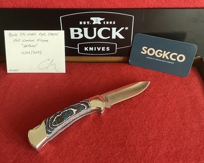 Buck Custom 112 Nickel Knife BOS S35VN  Nebula  Carbon Fiber   