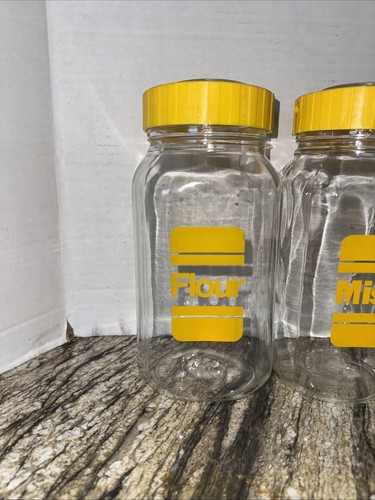 1960s Glass Canister Jar Set RARE Fidenza Vetraria Per Alimenti MCM EUC - Picture 3 of 7