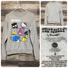 Hello Kitty  Friends Sweatshirt Women  s S Gray Pullover Graphic Print