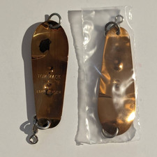 6 VTG Luhr-Jensen Tom Mack #5 Bronze Spoons - NOS, No Hook, 5090-005-018