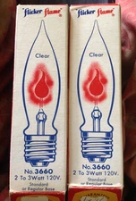 NOS vtg Flicker Flame shape light bulb Standard Gas Lamp Prop works see Video