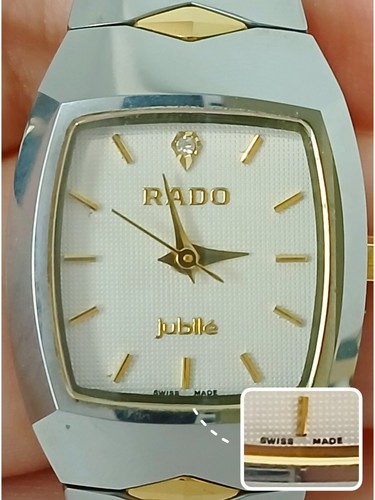 Vintage RADO Jubile 160.0383.3 Diamond White Dial Quartz Watch Tungsten HTF - Picture 2 of 11
