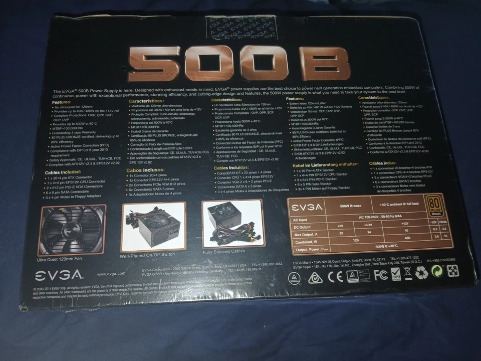 EVGA 100-B1-0500-KR 500W 80Plus Bronze Power Supply - Image 2 of 4