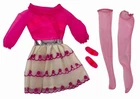 Vintage 1960s Barbie HAPPY GO PINK Outfit #1868 Dress Pilgrim Shoes Stockings