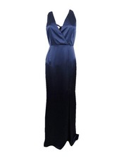 Adrianna Papell Women's Satin Open-Back Bow Dress (8, Midnight) 191937486965