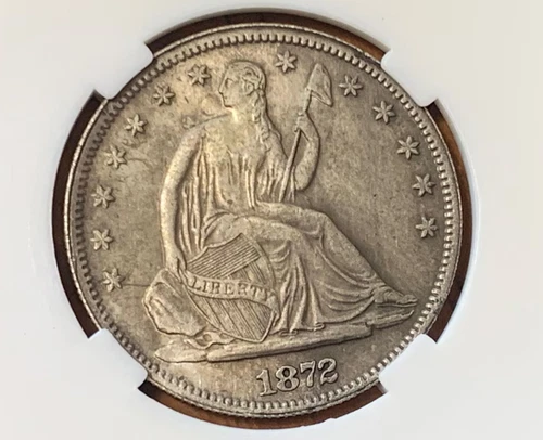 1872-CC Seated Liberty Silver Half Dollar 50C High Grade