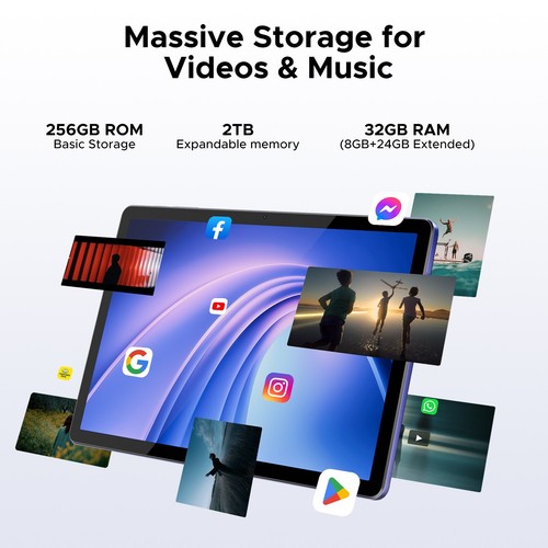 2025 DOOGEE Tab G6+ Android 15 Tablet 32GB+256GB 8000mAh 90Hz 11 Inch Tablet PC - Picture 5 of 10