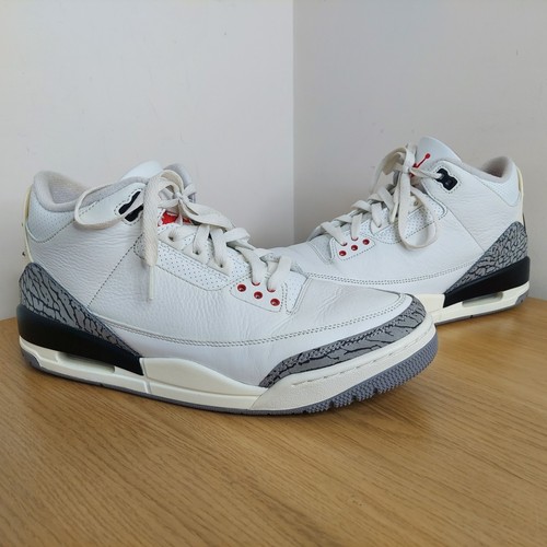 Nike Air Jordan 3 Retro White Cement Reimagined Basketball Shoes Trainers UK 9