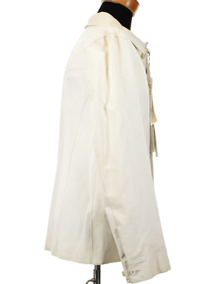 Veste Hettabretz Coton/cuir - Taille 52 (L US), Blanc, Neuve Avec étiquette Mais Défraîchie