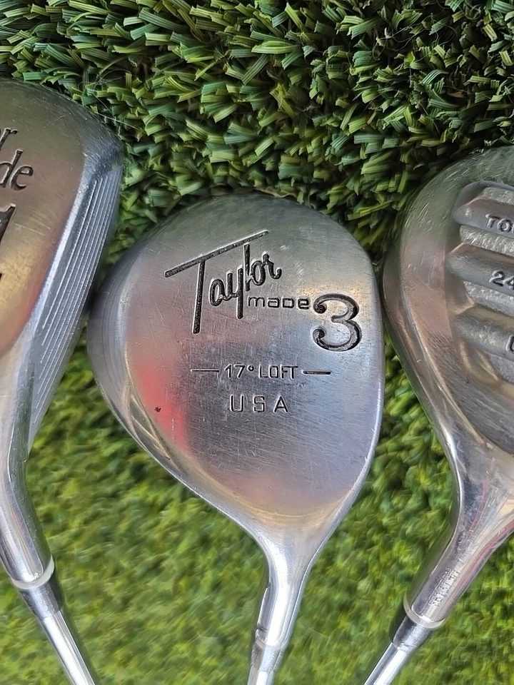 TaylorMade Pittsburgh Persimmon 12° Original One 17° 3 Wood 24° Tour Cleek (3) - Image 3 of 4