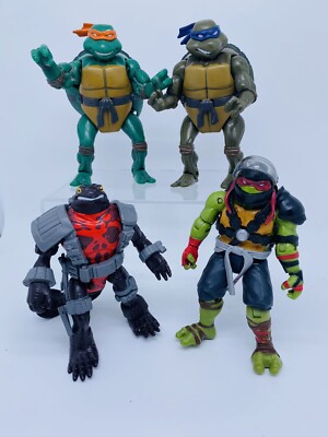 TMNT 4 Figure Lot 2003 Mutatin Michelangelo & Donatello, Neutralizer, Raphael