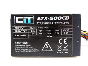 PC-Netzteil CiT 500CB ATX Switching Power Supply / max. 500 Watt