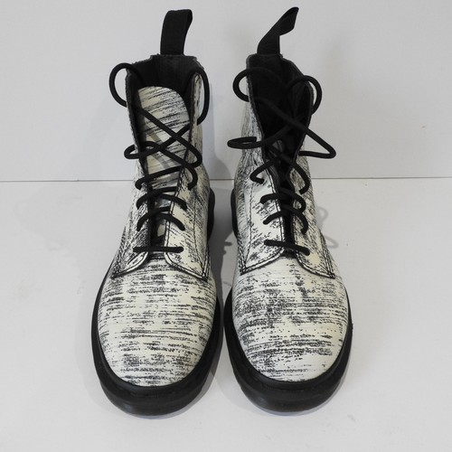 Dr Martens Pascal Boots UK 6 White Black 8 Eyelet Painter - Foto 8 di 21