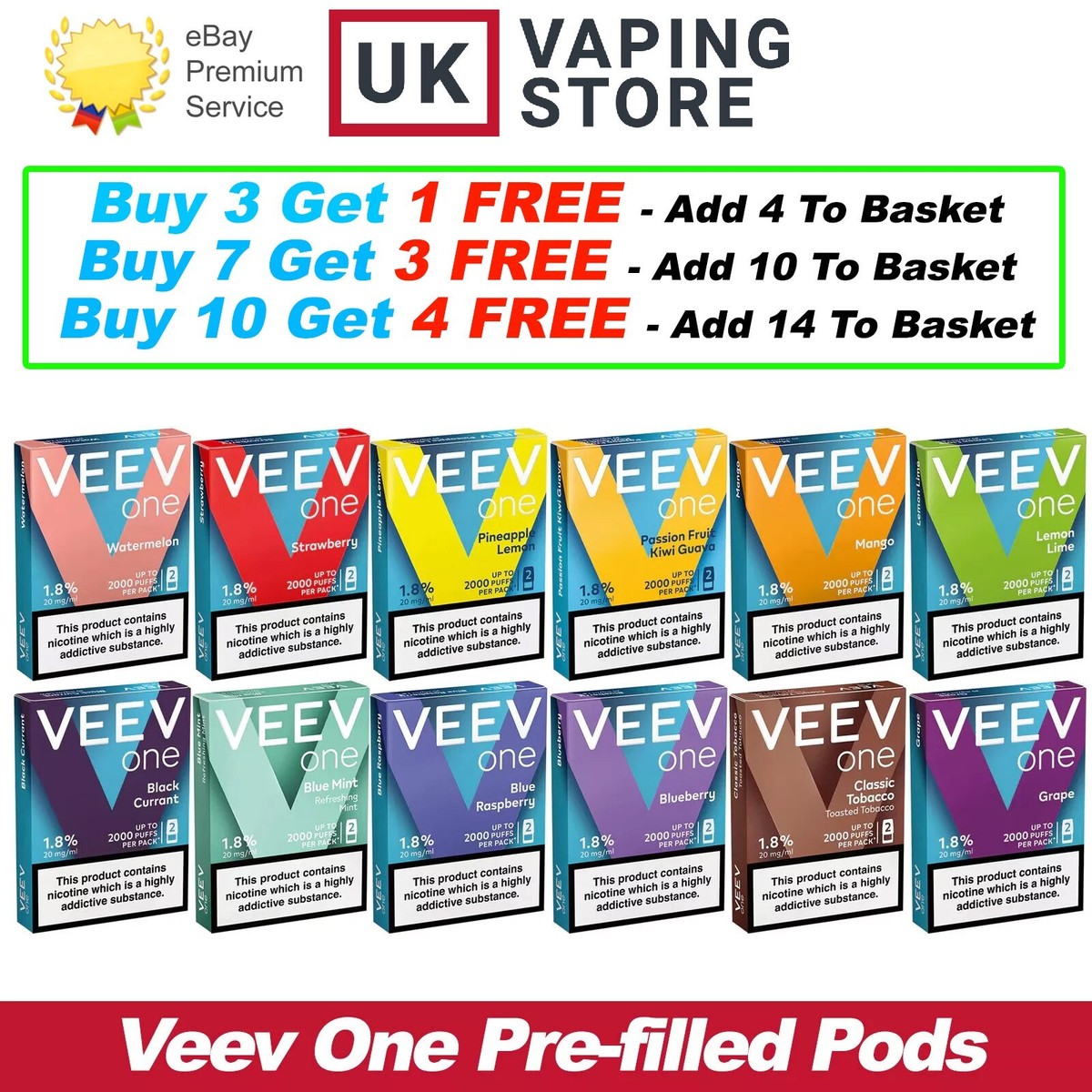Veev One Pre-filled Pods | 20mg Spare E Cig Pods For Veev One Starter Vape  Kit