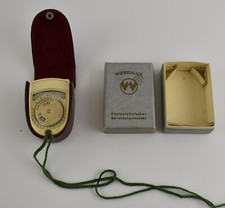 Werralux DDR Photoelektrischer Belichtungsmesser im Lederetui