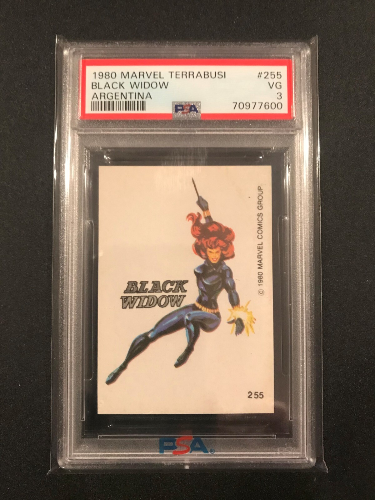 1980 Marvel Terrabusi Black Widow True Rookie RARE Argentina PSA 3 LOW POP