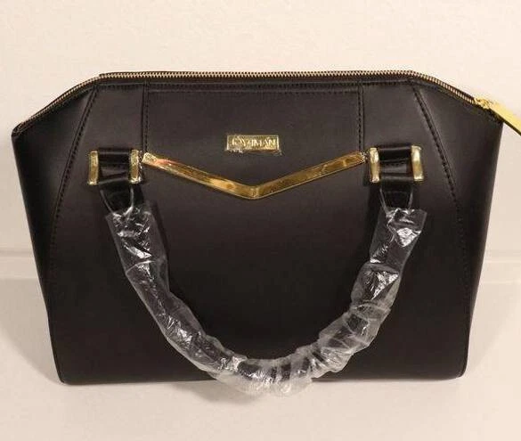 JOY & IMAN Couture Leather Satchel & Clutch with Velvet Detail Black - Image 2 of 4