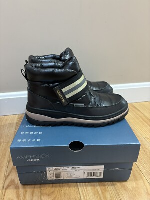 Geox Amphibiox Kids Youth Adelhide J26ewa Boots Waterproof Black Size 36 US 4