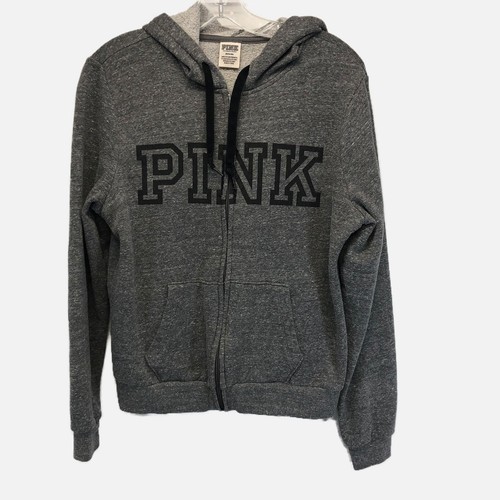 Sweatshirt Victoria's Secret PINK - Taille S, Couleur Gris/noir, Manches Longues, Occasion Très Bon état