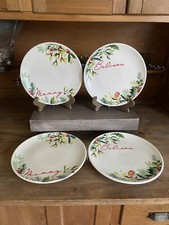 4 Better Homes Gardens Winter Botanical Stoneware Plates Christmas 9" NICE