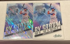 Lot Of 2 Adolis Garcia Absolute Baseball By Storm Lava & Green Parallels Rangers
