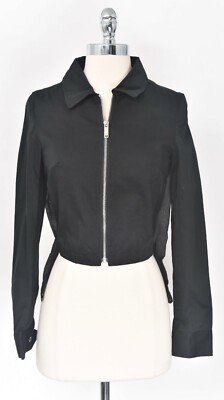NEW CHRISTIAN DADA Black Vietnam Tour Jacket Cropped Full Zip Jacket 38 Fits XS