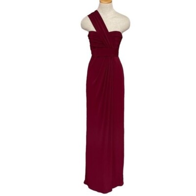 amsale red dress NWOT dark red Amsale lace and tulle spaghetti straps Chiffon Gown size 8