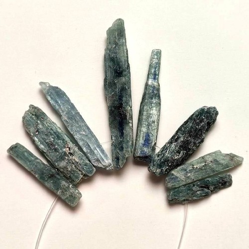 20g/8pcs Natural Kyanite Lemuria stick w/ Hole Reiki Healing 042 - Picture 4 of 5
