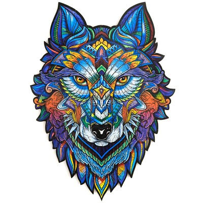 Unidragon Wooden Jigsaw Puzzles ''Majestic Wolf'' Wooden Puzzles for Adults - S