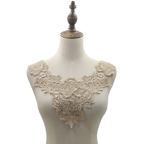 Lace Fabric Embroidered Applique DIY Hollow Dress Clothes Lace Collar For Sewing - Picture 11 of 23