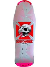 Vintage 1980’s Powell Peralta Tony Hawk Skateboard Deck Bird Skull Pink & Silver