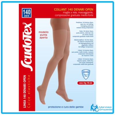 Compressione Graduata Calze Autoreggenti 140 Den Punta Aperta 593