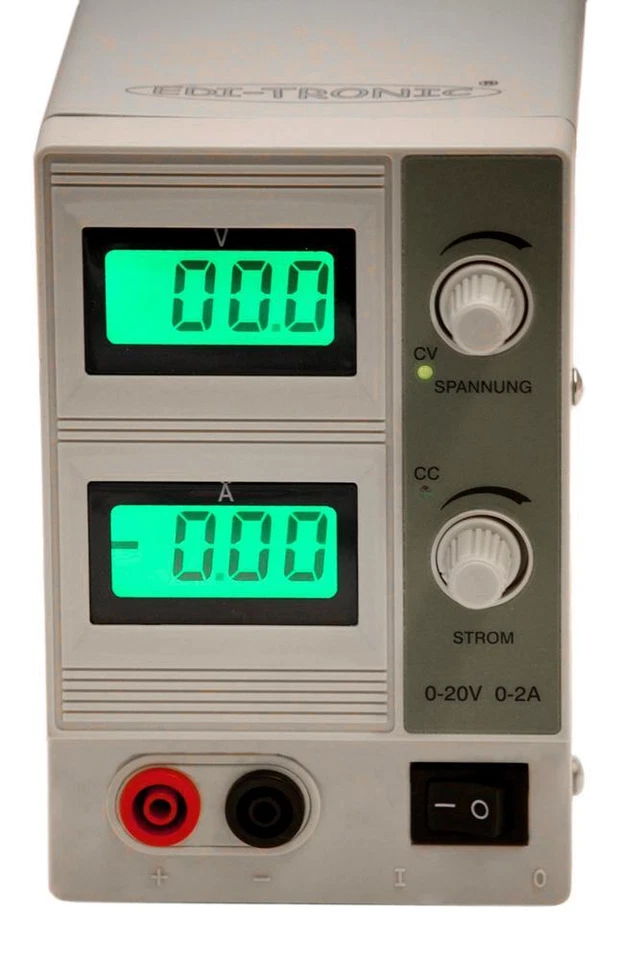 DC Labornetzgerät 0-20V 0-2A EDI2002C Labornetzteil Netzgerät regelbar - Bild 2 von 4