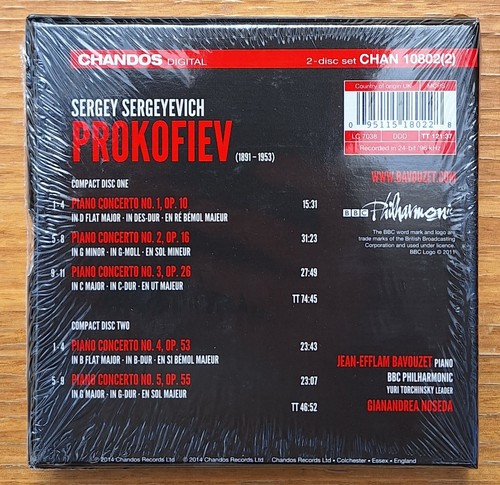 PROKOFIEV: Piano Concertos Nos. 1-5 (2 x CD) BRAND NEW & SEALED 2014 Bavouzet - Picture 2 of 2