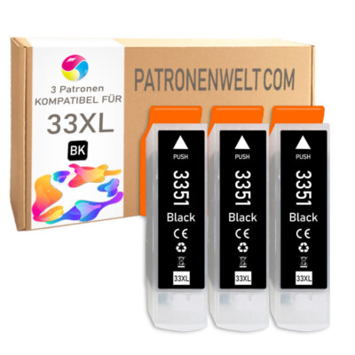 3 Tintenpatronen Black XL für Epson Expression Premium XP-830